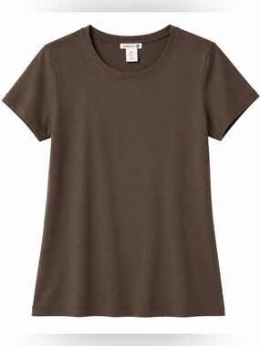 Sundry Pima Cotton Modal Tee Medium Brown Luxury Basic Soft Stretch Made in Peru